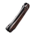 Civivi Elementum Flipper Knife - Black Ebony Wood Handle (2.96" Black Stonewashed D2) C907W - Image 2