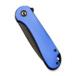 Civivi Elementum Flipper Knife - Blue G10 Handle (2.96" Black Stonewashed D2 Steel) - C907X - Image 8
