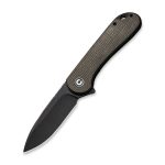 CIVIVI Elementum Flipper Knife - Dark Green Micarta Handle (2.96" Black Stonewashed D2) C 907Z - Image 8