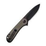 CIVIVI Elementum Flipper Knife - Dark Green Micarta Handle (2.96" Black Stonewashed D2) C 907Z - Image 7