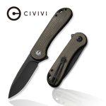 CIVIVI Elementum Flipper Knife - Dark Green Micarta Handle (2.96" Black Stonewashed D2) C 907Z
