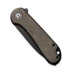 CIVIVI Elementum Flipper Knife - Dark Green Micarta Handle (2.96" Black Stonewashed D2) C 907Z - Image 4