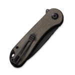 CIVIVI Elementum Flipper Knife - Dark Green Micarta Handle (2.96" Black Stonewashed D2) C 907Z - Image 3