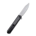 CIVIVI Chronic Flipper Knife Twill Carbon Fibre Overlay On Black G10 Handle (3.22'' Damascus) - C917DS - Image 3