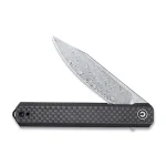 CIVIVI Chronic Flipper Knife Twill Carbon Fibre Overlay On Black G10 Handle (3.22'' Damascus) - C917DS - Image 4