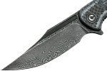 CIVIVI Dogma Flipper Knife Layered White G10 and Carbon Fiber Handle (3.46" Black Hand Rubbed Damascus) C2014DS-1 - Image 10