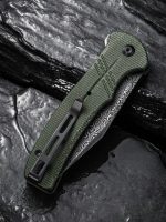 CIVIVI Cogent Pocket Knife with Button Lock and Flipper Opener C20038D-DS1 - Green Micarta Handle (3.47" Black Hand Rubbed Damascus) C 20038D-DS1 - Image 2