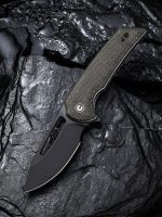 CIVIVI Odium Flipper Knife Micarta Handle (2.65" D2 Blade) - Dark Green Micarta／Black Stonewashed D2 C2010G - Image 9