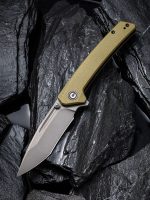 CIVIVI Keen Nadder Flipper Knife - Olive Micarta Handle (3.48” Gray Stonewashed Bohler N690) C 2021C - Image 9