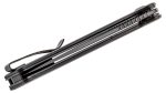 Riffle Flipper Knife Dark Twill Carbon Fiber Overlay On Black G10 Handle (3.46" Black Hand Rubbed Damascus) C2024DS-1 - Image 11