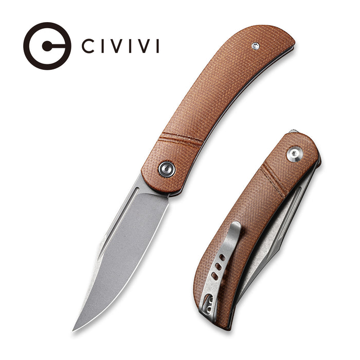 CIVIVIKnifeAppalachianDrifterC2015ADoubleDetentSlipJointKnifeFoldingKnifeBrownMicartaHandleGrayStonewashedCPMS35VN_8_700x CIVIVI Appalachian Drifter Slip Joint Knife - Brown Micarta Handle (2.96" Gray Stonewashed S35VN) C 2015A - Image 1