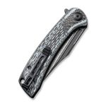 CIVIVI Dogma Flipper Knife Layered White G10 and Carbon Fiber Handle (3.46" Black Hand Rubbed Damascus) C2014DS-1 - Image 5