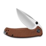 CIVIVI Pintail Flipper Knife - Brown Micarta Handle (2.98" Satin Finished CPM S35VN) C 2020A - Image 2