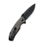 CIVIVI Pintail Flipper Knife - Dark Green Micarta Handle (2.98" Black Stonewashed CPM S35VN) C 2020C - Image 6