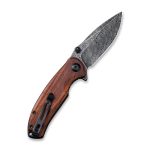 CIVIVI Pintail Flipper Knife - Cuibourtia wood Handle (2.98" Black Hand Rubbed Damascus Blade) C 2020DS-2 - Image 4