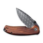 CIVIVI Pintail Flipper Knife - Cuibourtia wood Handle (2.98" Black Hand Rubbed Damascus Blade) C 2020DS-2 - Image 5