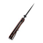CIVIVI Pintail Flipper Knife - Cuibourtia wood Handle (2.98" Black Hand Rubbed Damascus Blade) C 2020DS-2 - Image 9