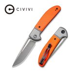 Civivi Trailblazer Orange G10 Onlay On Gray Stainless Steel Handle (2.97" Gray Stonewashed 14C28N) C2018A - UK FRIENDLY CARRY KNIFE