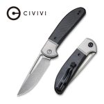 Civivi Trailblazer Black G10 Onlay On Grey Stainless Steel Handle (2.97" Grey Stonewashed 14C28N) C2018C - UK FRIENDLY CARRY KNIFE