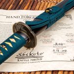 Shikoto Hammer & Hand Forged / Hand Made Longquan Master Teal Wakizashi Sword - UC3238 - Image 3
