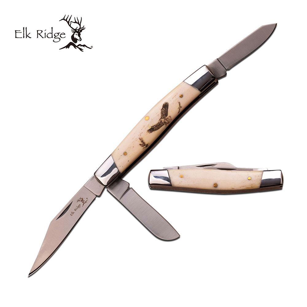 Elk Ridge GENTLEMAN'S Stockman Knife - ER-323E - UK FRIENDLY CARRY BLADE