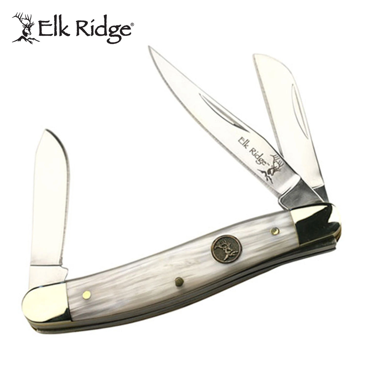 Elk Ridge Gentlemans' Folding Knife, Simulated Mother of Pearl Handle - UK Friendly Carry Knife - ER-323WP