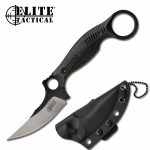 'Rout' Elite Tactical Fixed Blade Neck Knife w/ Sheath - ET-FIX007BK