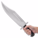 Bad To The Bone™ Behemoth Bowie Knife And Sheath - J2 Stainless Steel Blade, TPU Handle Scales, Stainless Steel Pins - Length 20" - Image 2