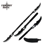 Fantasy Master Dual Cleaver Reaper Staff Sword - FMT-054BK