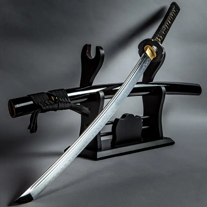 H42-UC3193 SHIKOTO TOUCHSTONE HANDMADE KATANA / SAMURAI SWORD - HAND FORGED, CLAY TEMPERED T10 HIGH CARBON STEEL - GENUINE RAY SKIN; IRON TSUBA - FUNCTIONAL, FULL TANG - CERTIFICATE OF AUTHENTICITY - UC3193 - Image 1