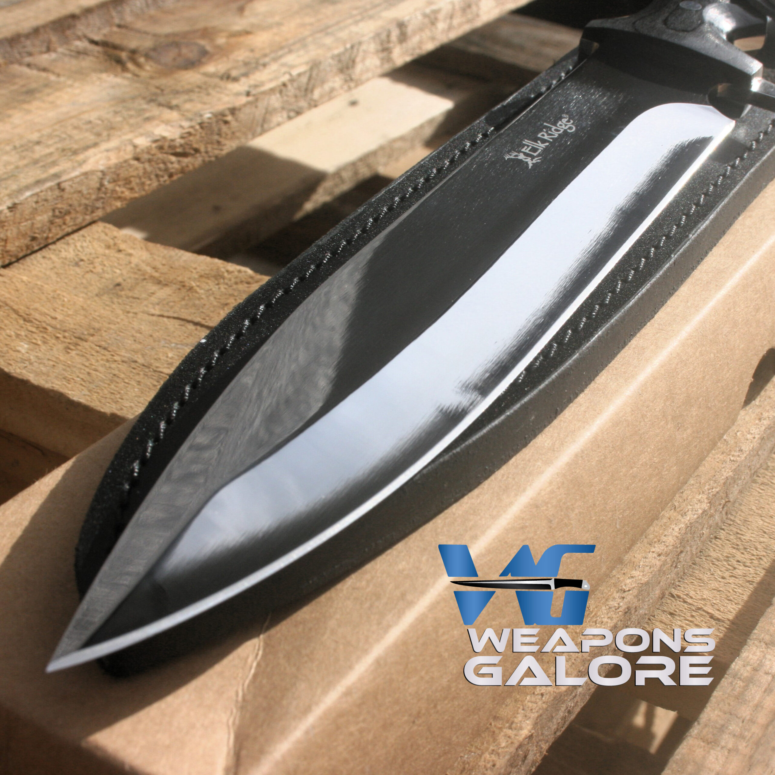 IMG_1052 copy Elk Ridge - Fixed Blade Large Bowie Knife - ER-200-25BK - Image 1