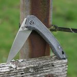 QSP Leopard Liner Lock Knife Black Micarta Handle (3" Satin) QS135-B