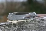 QSP Leopard Liner Lock Knife Black Micarta Handle (3" Satin) QS135-B - Image 5
