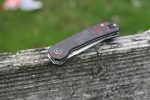 QSP Osprey Liner Lock Knife Shredded CF/Red G-10 (3.25" Satin) QS139-F1 - Image 5