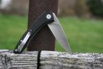 QSP Leopard Liner Lock Knife Black G-10 Carbon Fiber (3" Satin) QS135-A - Image 4