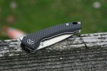 QSP Leopard Liner Lock Knife Black G-10 Carbon Fiber (3" Satin) QS135-A - Image 7