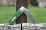 QSP Knives Worker Folding Knife 3.5" N690 Satin Sheepsfoot Blade, Green Jigged Bone Handle with Stainless Steel Bolsters - QS128-B - Image 3