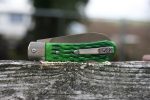 QSP Knives Worker Folding Knife 3.5" N690 Satin Sheepsfoot Blade, Green Jigged Bone Handle with Stainless Steel Bolsters - QS128-B - Image 12