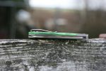 QSP Knives Worker Folding Knife 3.5" N690 Satin Sheepsfoot Blade, Green Jigged Bone Handle with Stainless Steel Bolsters - QS128-B - Image 8