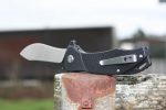 QSP Raven 4.5" Flipper Folding Pocket Knife, D2 Blade Black G10 Handle, Smooth Flipper Opening Knife - Image 4