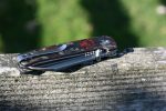 QSP Knives Penguin Folding Knife 3.06" D2 Two-Tone Satin Sheepsfoot Blade, Red Shredded Carbon Fibre Handles - QS130-TRD - Image 6