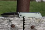 QSP EDC Folding Pocket Knfe, D2 Blade, 4" G10/Micarta handle, Left and Right Handed Thumb Stub Opening, Smooth Liner Lock with Copper Washes, QSP Parrot (Jade G10) - Image 6
