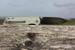 QSP EDC Folding Pocket Knfe, D2 Blade, 4" G10/Micarta handle, Left and Right Handed Thumb Stub Opening, Smooth Liner Lock with Copper Washes, QSP Parrot (Jade G10) - Image 7