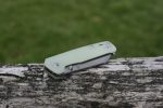 QSP Knives Penguin Folding Knife 3.06" D2 Two-Tone Satin Sheepsfoot Blade, Jade G10 Handle - QS130-V - Image 3