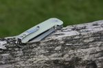 QSP Knives Penguin Folding Knife 3.06" D2 Two-Tone Satin Sheepsfoot Blade, Jade G10 Handle - QS130-V - Image 5