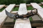 Defcon Knives Raptor Karambit Flipper 2.83" S35VN Satin Hawkbill Blade, Stonewashed Bronze Titanium Handles w/ Marbled Carbon Fiber Inserts - TF5221-2 - Image 16