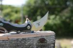 Defcon Knives Raptor Karambit Flipper 2.83" S35VN Satin Hawkbill Blade, Titanium Handles w/ Marbled Carbon Fiber Inserts - TF5221 - Image 3