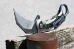 Defcon Knives Raptor Karambit Flipper 2.83" S35VN Satin Hawkbill Blade, Titanium Handles w/ Marbled Carbon Fiber Inserts - TF5221 - Image 5
