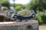 Defcon Knives Raptor Karambit Flipper 2.83" S35VN Satin Hawkbill Blade, Titanium Handles w/ Marbled Carbon Fiber Inserts - TF5221 - Image 4