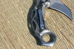 Defcon Knives Raptor Karambit Flipper 2.83" S35VN Satin Hawkbill Blade, Titanium Handles w/ Marbled Carbon Fiber Inserts - TF5221 - Image 9
